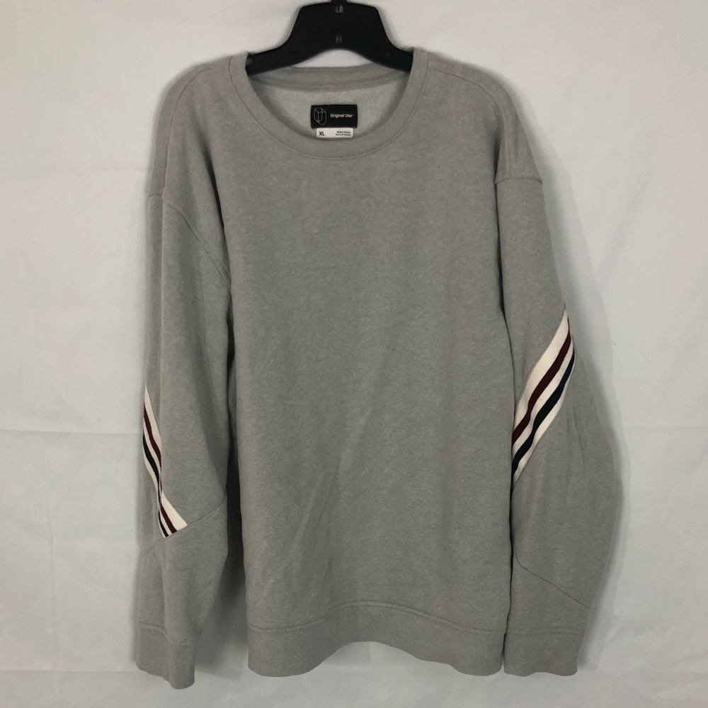Grey Striped Oversized Sweater